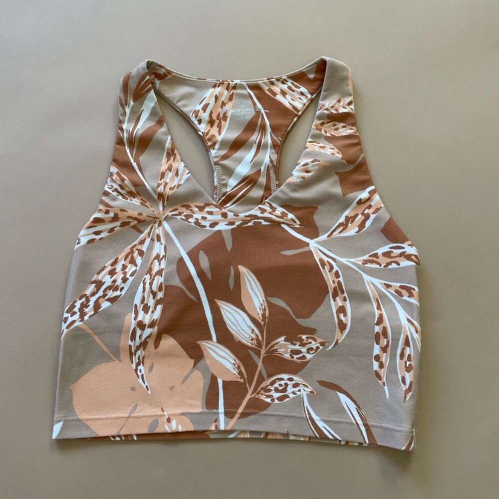 OFFLINE by Aerie Real Me Recharge Tropical Sports Bra Crop Top Small S